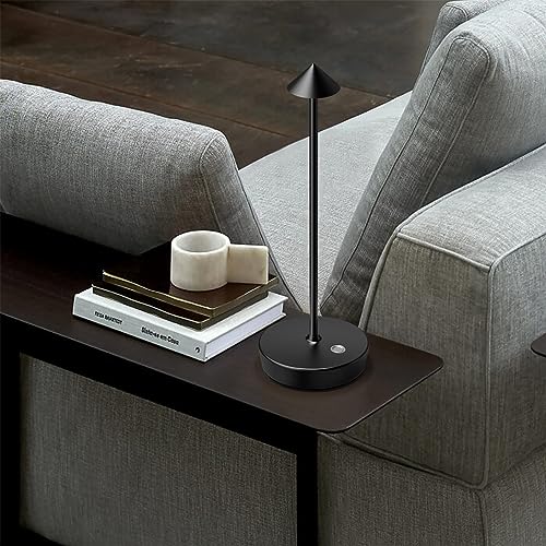 Cordless Rechargeable Led Table Lamp Battery Operated Light Black