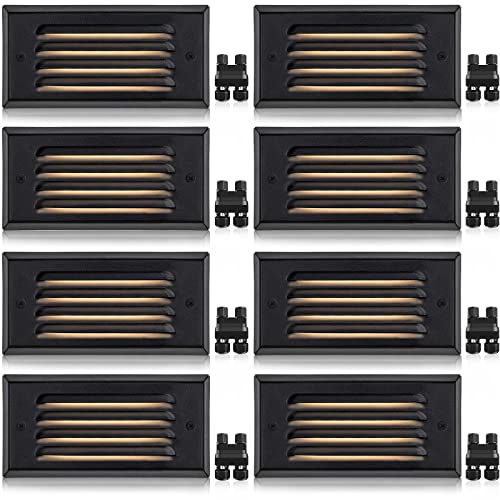 8 Pack Low Voltage Step Lights 5W 6in Outdoor Black Cast (8 Count)