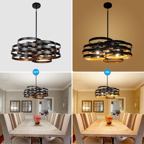 6 Light Modern Farmhouse Chandeliers for Dining Room