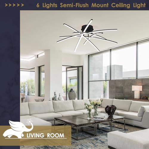 Modern 32.8" LED Chandelier Ceiling Light 6 (6 Count)