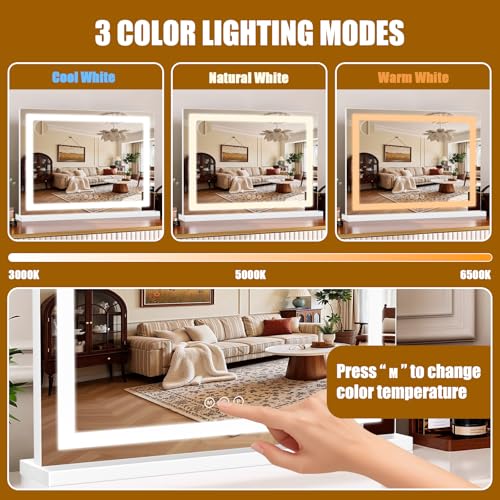 Vanity Mirror with Lights 28"x20"