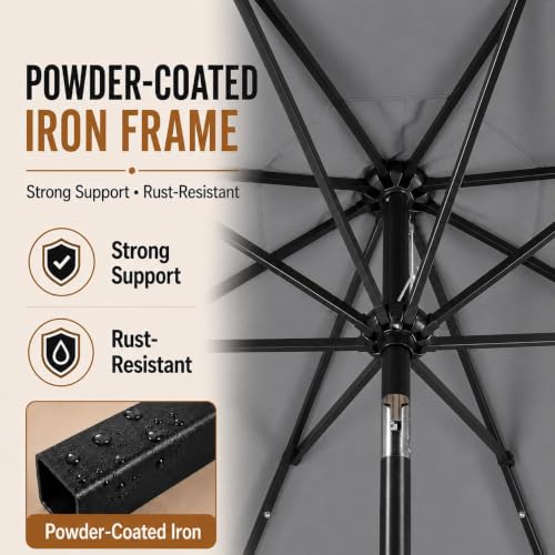 9FT Solar Patio Umbrella w