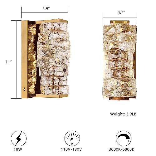Gold Crystal Wall Sconce