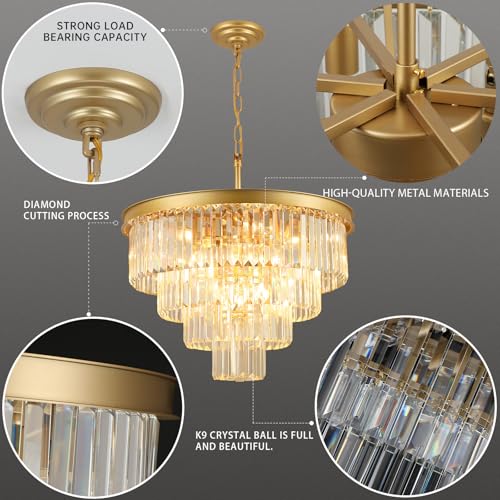 Gold Crystal Chandeliers for Dining Room