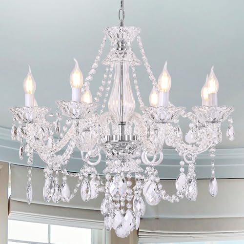 Contemporary Clear Crystal Chandelier