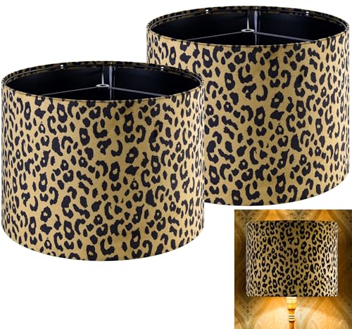 Large Yellow Leopard Lamp Shades Set of 2 (2 Count)
