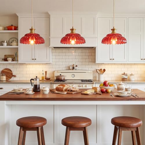 Red Glass Pendant Light