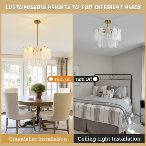 Modern Gold Cloud Glass Chandeliers (4 Count)