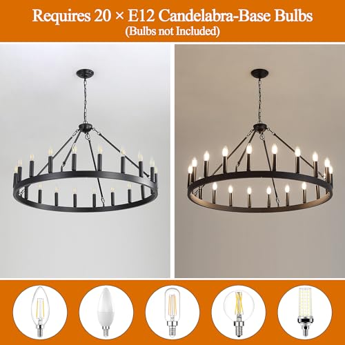 Black Wagon Wheel Chandelier