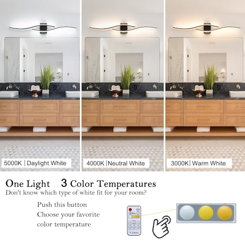 Black Vanity Lights Fixtures Over Mirror