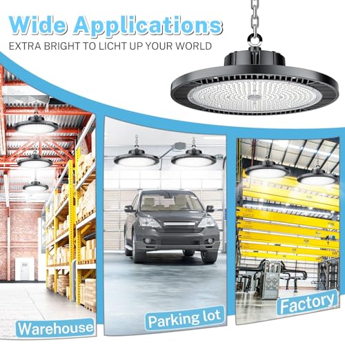 4Pack 200W UFO LED High Bay Light 30000Lm 5000K100V (4 Count)