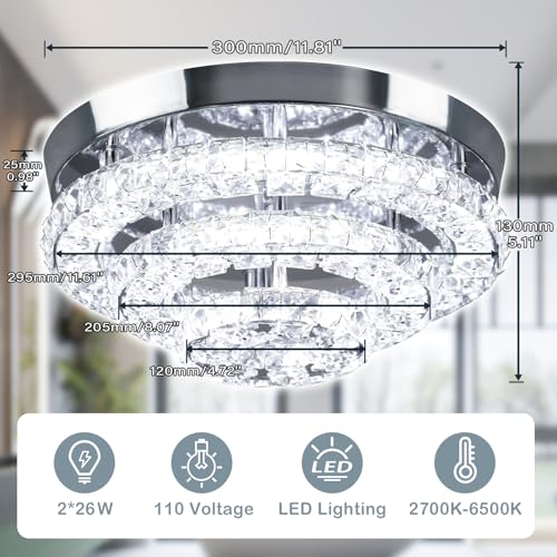 11.8" Crystal Ceiling Light