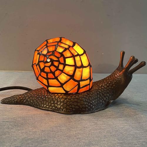 L10963 Tiffany Style Stained Glass Land Snail Accent Lamp