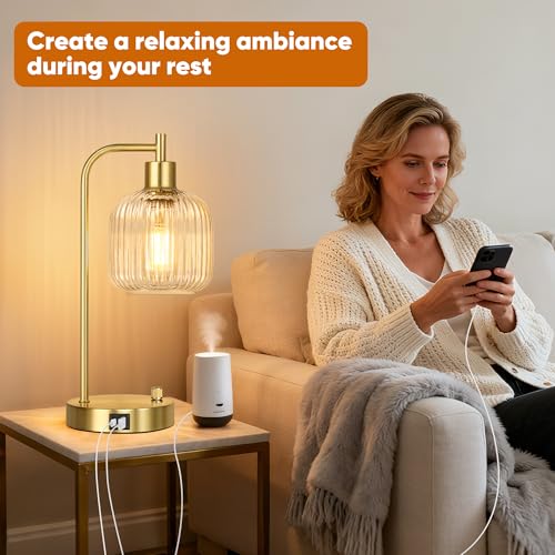 Clear Glass Table Lamps Set of 2