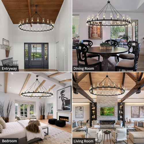 Black Wagon Wheel Chandelier