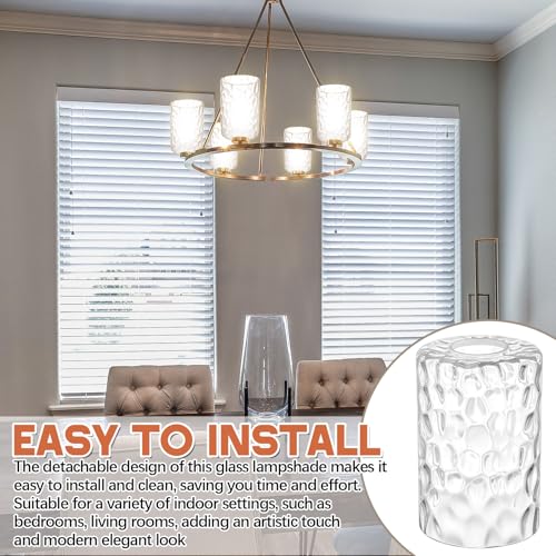 6 Pack Clear Hammered Glass Lamp Shade 1 (6 Count)