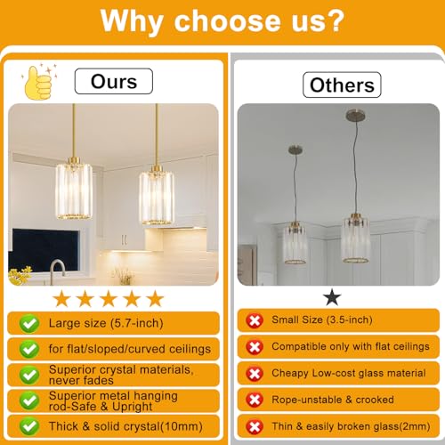 2 Pack Pendant Lights Kitchen Island (2 Count)