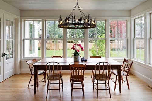 Black Rustic Wagon Wheel Chandelier (12 Count)