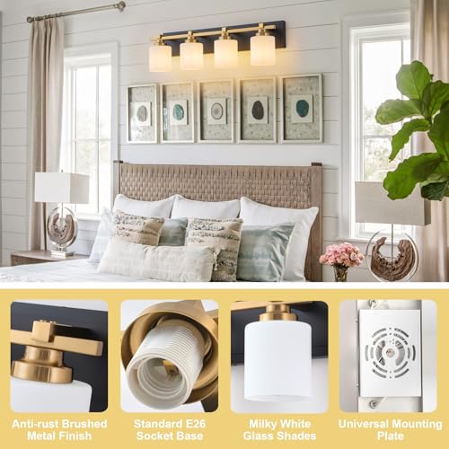 Modern Bathroom Light Fixtures Over Mirror (4 Count)