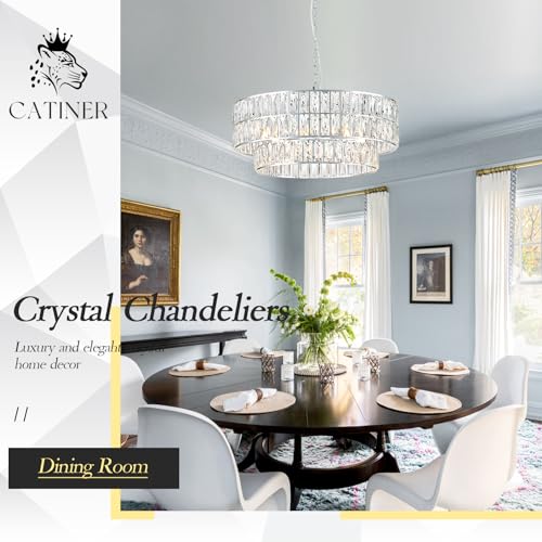 Chrome Crystal Chandelier 24" 8