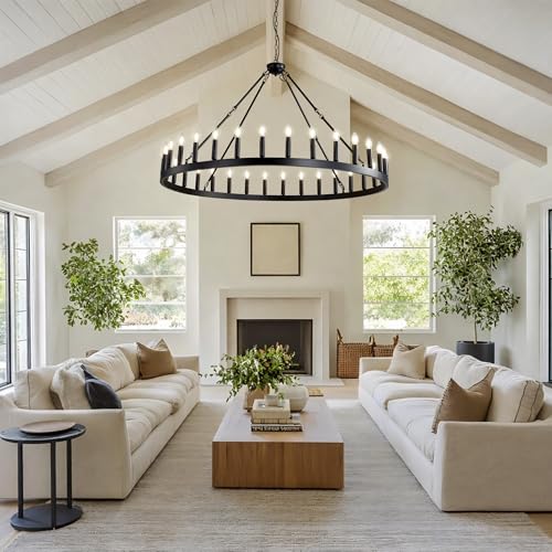 Black Wagon Wheel Chandelier