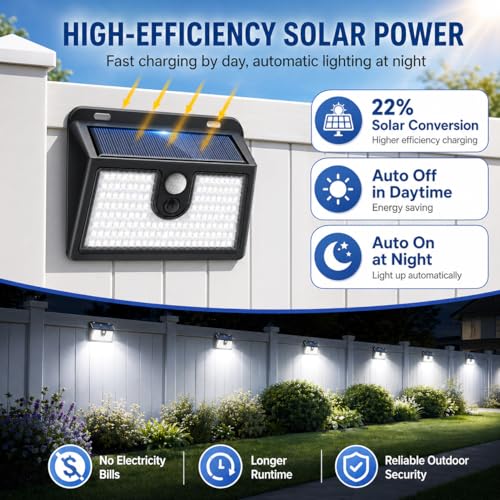 6 Packs] Solar Motion Sensor Outdoor Lights (6 Count)
