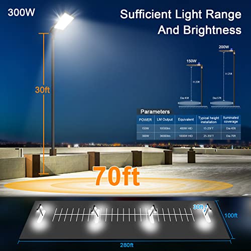 300W LED Parking Lot Light (2 Count)