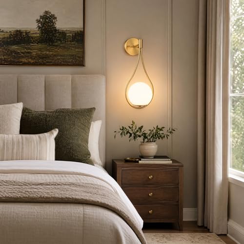 Mid Century Brass Globe Wall Sconce (2 Count)