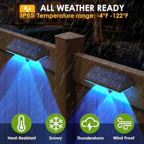 Solar Fence Lights Outdoor (12 Count)