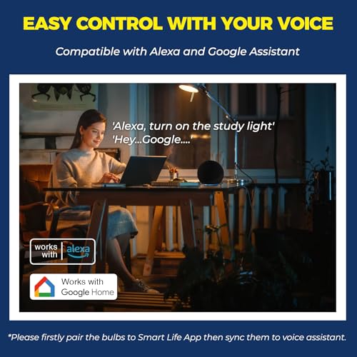E12 Smart Light Bulbs Compatible with Alexa (2 Count)