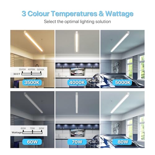80W LED Linear Strip Light 8FT (2 Count)