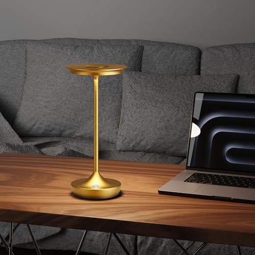 LED Cordless Table Lamp 6000mAh Rechargeable Battery Outdoor Light Gold