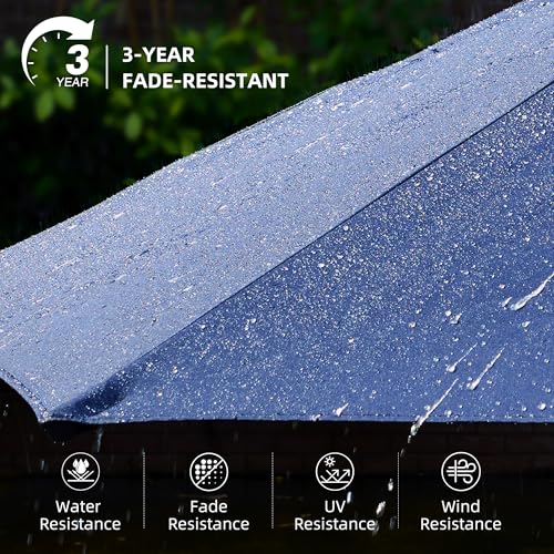 15Ft Patio Umbrella With Multicolor Solar Light