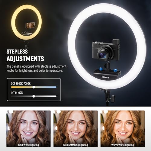 Professional 18 Inch Ring Light with Tripod Stand Phone Holder Compatible with iPhone