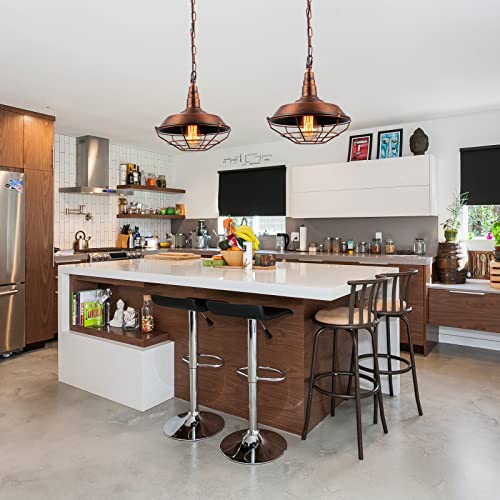 Industrial Pendant Lights Kitchen Island 2 Pack Farmhouse Hanging Light Fixtures with Adjustable Chain (2 Count)