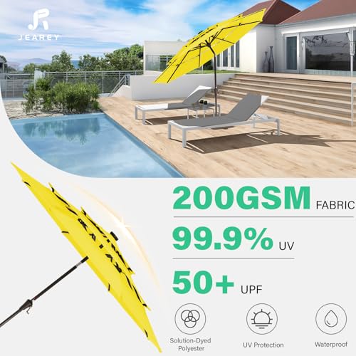 9 ft 3 Tier Outdoor LED Lighted Patio Umbrella w