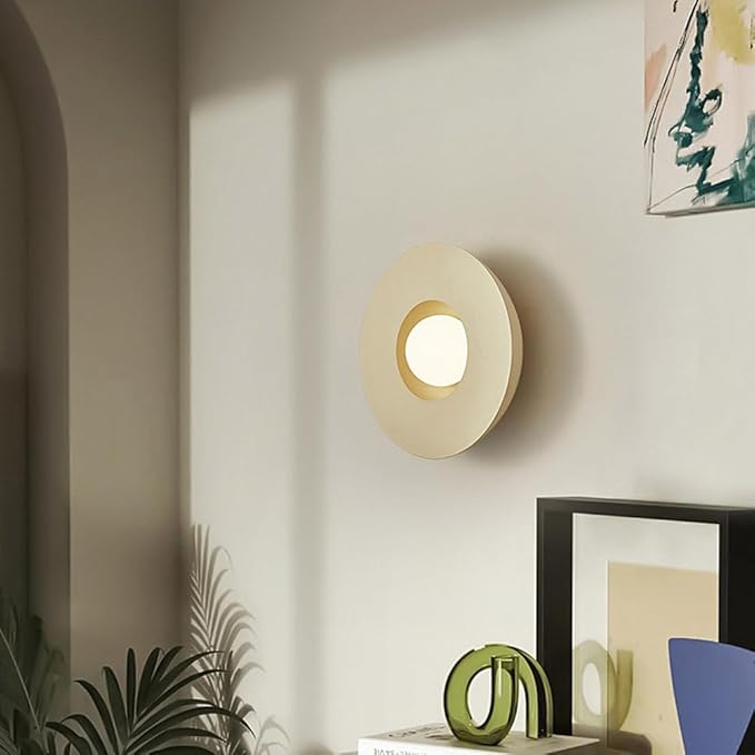 Vintage Japanese Wall Sconce, Wabi-Sabi Style Resin Wall Lamps with Globe Glass Lampshade, Hardwired Wall Mounted Light, Art Decor Wall Light Fixtures for Bedroom, Living Room, Dining Room