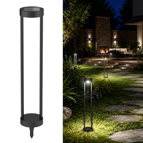 Solar Bollard Lights Outdoor (2 Count)