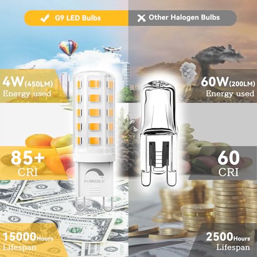 12 Pack Dimmable G9 LED Bulb 3000K (12 Count)