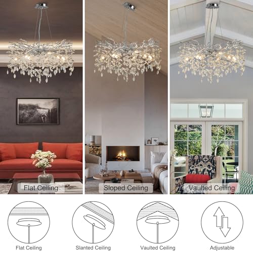 30" Modern Crystal Chandelier