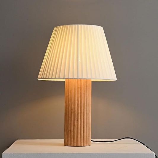 Vintage Wabi-sabi Style Living Room Sofa Beside Study Desk Light Warm Designer Model Fabric Solid Wood Desk Lamp Mall Front Desk Coffee Shop Farmhouse Lighting Fixture Bedroom Bedside Read Table Lamp