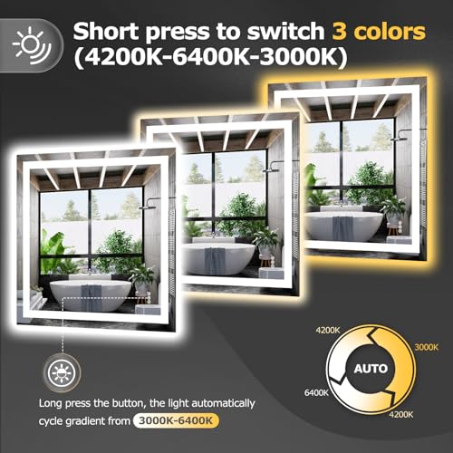 36"X36" LED Bathroom Mirror with Lights