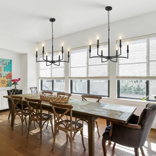 6 Light Candelabra Chandelier Dining Room Black Chandeliers 26in