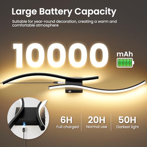 10000mAh Battery Operated Wall Sconces Set of 2 (2 Count)