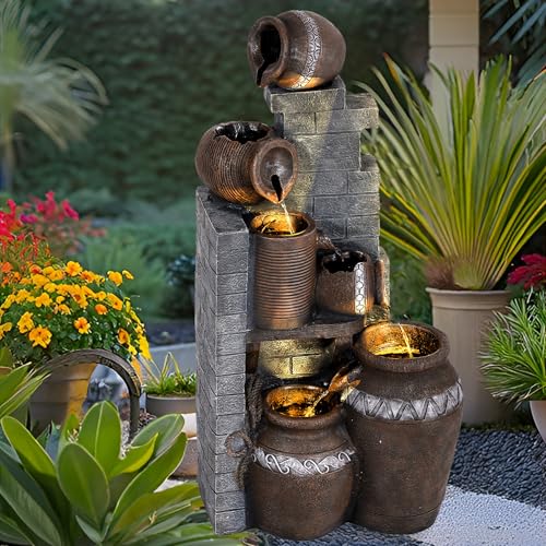 5 Tiers Garden Fountains Outdoor W