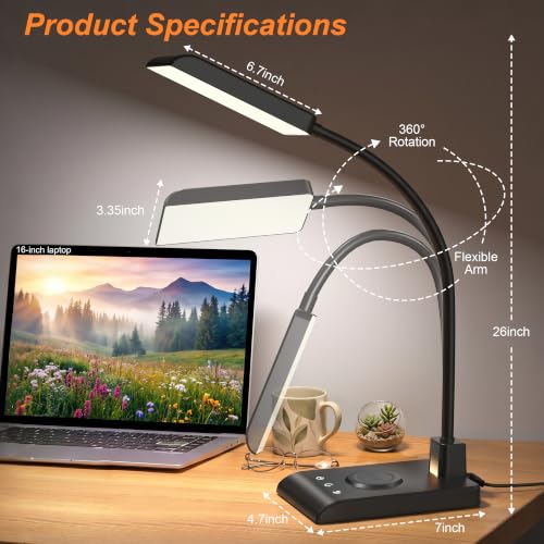 Desk Lamp with Wireless Charger (Black)