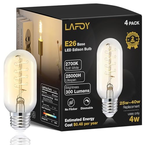 T45 Soft White Edison Bulbs (4 Count)