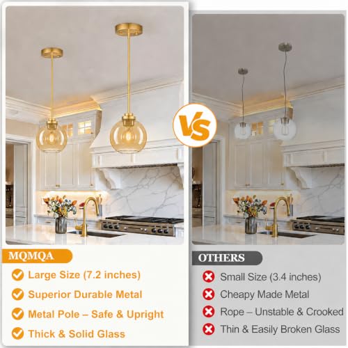 2 Pack Gold Globe Pendant Lights (2 Count)