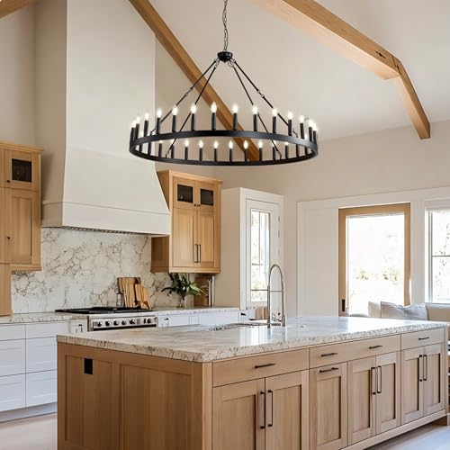 Black Wagon Wheel Chandelier