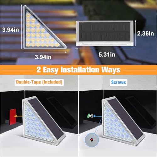 Solar Step Lights for Outside 6 Pack (6 Count)